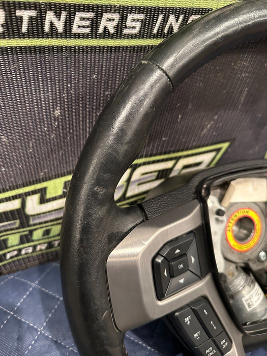 2019 FORD F250 F350 F450 BLACK LEATHER STEERING WHEEL ADAPTIVE CRUISE OEM ~WEAR~