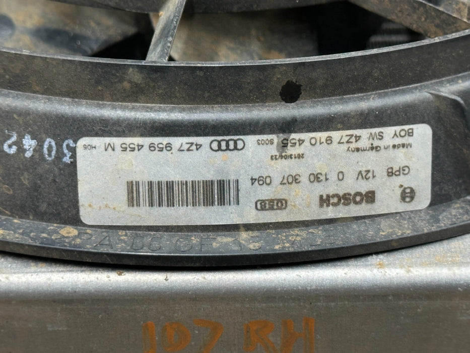 2014 AUDI R8 FRONT RIGHT PASSENGER RADIATOR 420 121 252 ASSEMBLY ~DAMAGE!!~