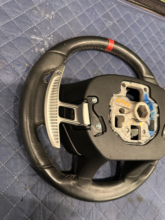 2019 FORD F150 3.5L RAPTOR LEATHER STEERING WHEEL W RED STRIPE OEM *SLIGHT WEAR*