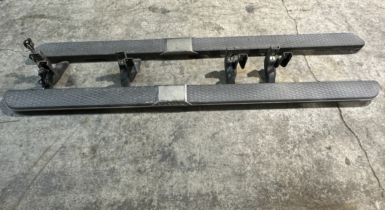 2017 NISSAN TITAN XD LEFT RIGHT RUNNING BOARD CHROME PAIR OEM