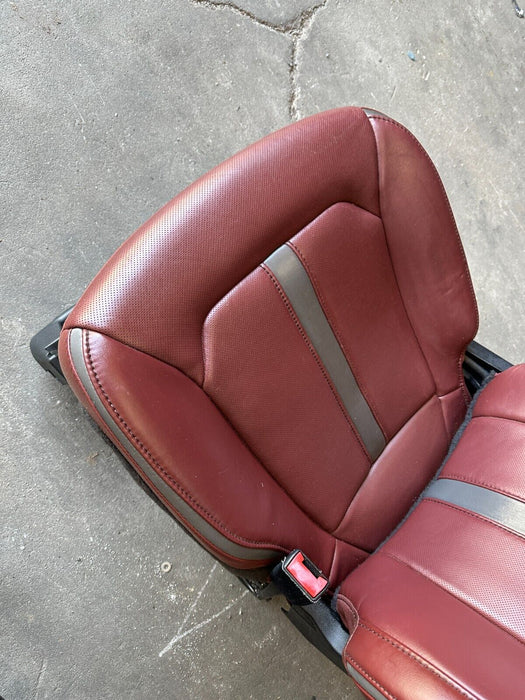 FORD F150 F250 F350 F450 PLATINUM RED DARK MARSALA LEATHER FRONT SEATS OEM