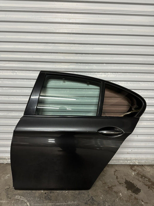 2011 BMW 550i F10 5 SERIES REAR LEFT DOOR GRAPHITE METALLIC (A90)~MINOR SCUFFS~