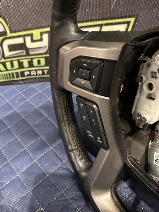 2019 FORD F250 F350 F450 BLACK LEATHER STEERING WHEEL ADAPTIVE CRUISE OEM ~WEAR~