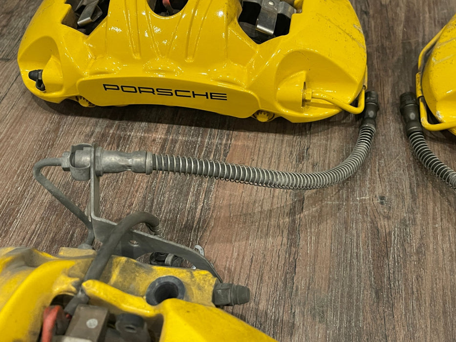 2014 PORSCHE 911 TURBO S 991 FACTORY PCCB CARBON CERAMIC BRAKE CALIPERS SET OEM