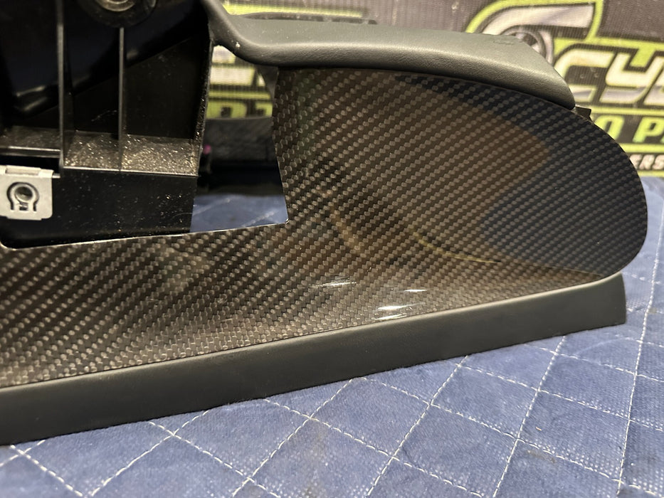 2014 AUDI R8 FRONT CENTER CONSOLE BASE OEM W/ CARBON FIBER TRIMS 423 863 241 D