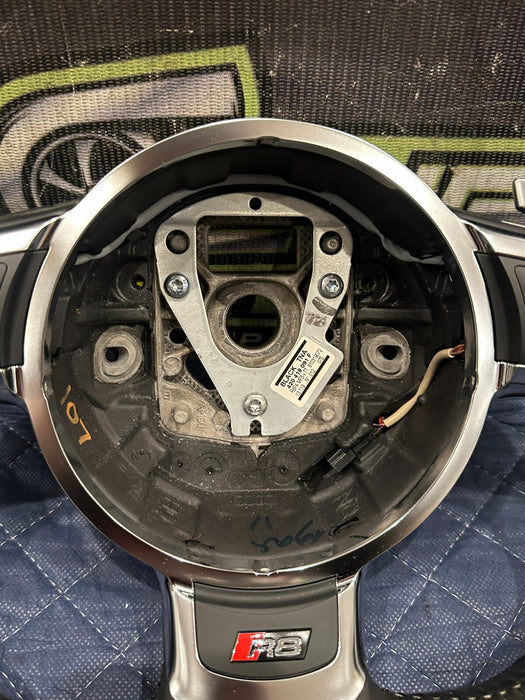 2014 AUDI R8 V10 BLACK LEATHER STEERING WHEEL W PADDLE SHIFTER OEM