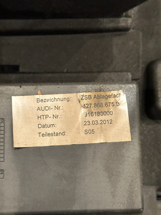 2014 AUDI R8 SPYDER REAR INTERIOR PANEL STORAGE COMPARTMENT BOX OEM 427 868 675