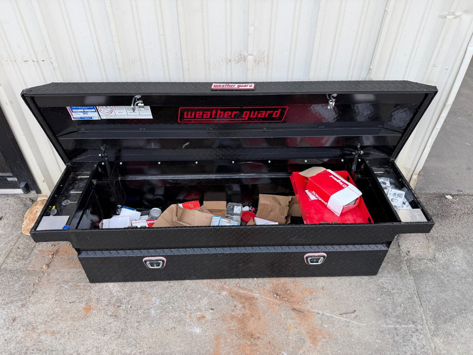 72 in. Gloss Black Aluminum Full Size Low Profile Crossbed Truck Tool Box
