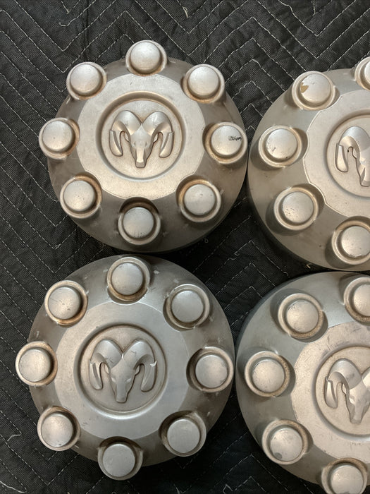 DODGE RAM 2500 3500 WHEEL RAMS HEAD CENTER CAPS SET (4) OEM 52121450AA