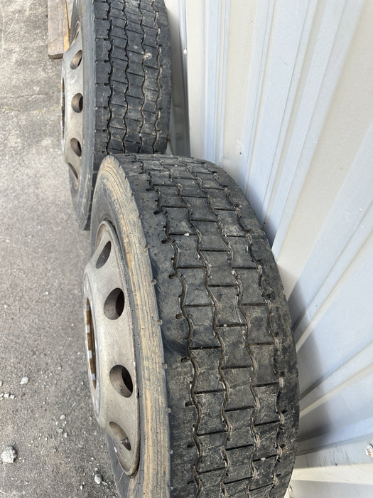 (2) FORD F450 F550 RAM 4500 5500 10 LUG 22.5" ALCOA SEMI WHEELS RIMS 255/70R22.5