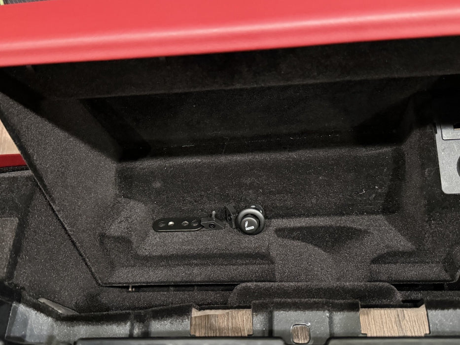 2014 PORSCHE 911 TURBO S 991 RED GLOVE BOX STORAGE COMPARTMENT OEM *SLIGHT WEAR*
