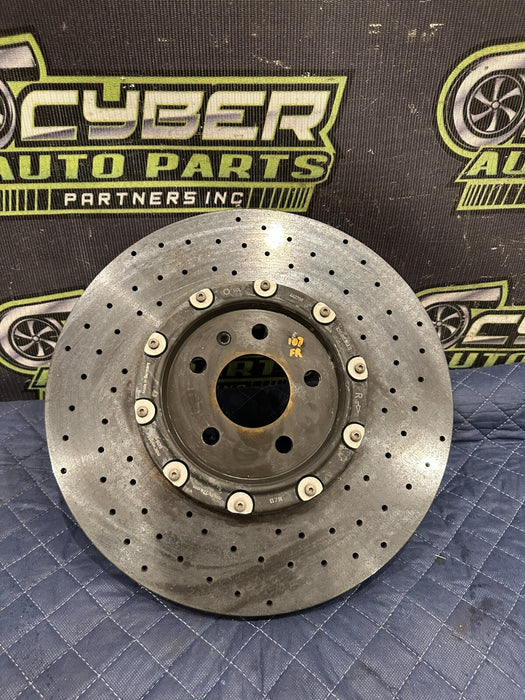 2014 AUDI R8 FRONT RIGHT PASSENGER CARBON CERAMIC BRAKE ROTOR OEM 420 615 302 G