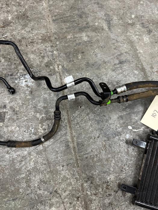 2012 AUDI R8 OEM FRONT POWER STEERING OIL COOLER RADIATOR W/ PIPE LINES HOSES