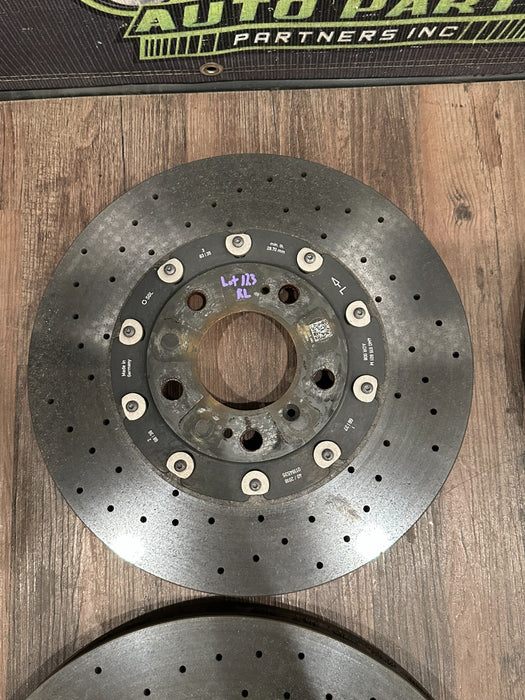 2018-2024 LAMBORGHINI URUS FRONT REAR CARBON CERAMIC BRAKE ROTORS SET OEM