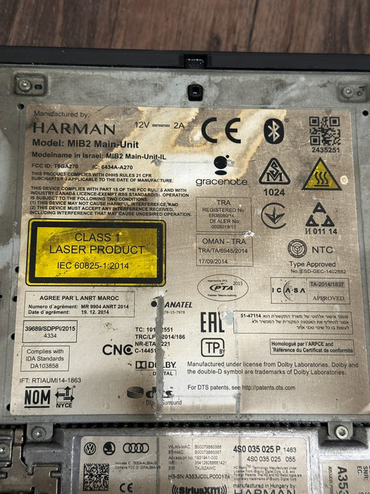 2021 AUDI R8 MULTIMEDIA CD PLAYER HEAD UNIT OEM 4S0 035 025