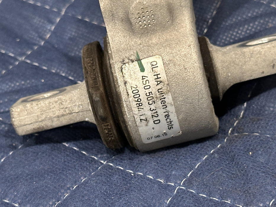 2018 AUDI R8 REAR RIGHT PASSENGER LOWER SUSPENSION CONTROL ARM 4S0 505 312 D