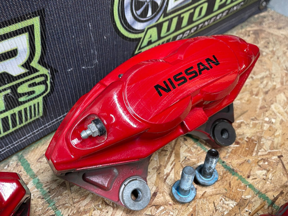 2014 NISSAN 370Z NISMO AKEBONO BRAKE CALIPERS/ROTORS/BRAKE LINES FRONT REAR OEM