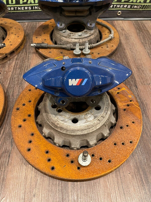 2020 BMW M4 F82 FRONT REAR  BLUE BREMBO BRAKE CALIPERS & ROTORS (448) OEM *READ