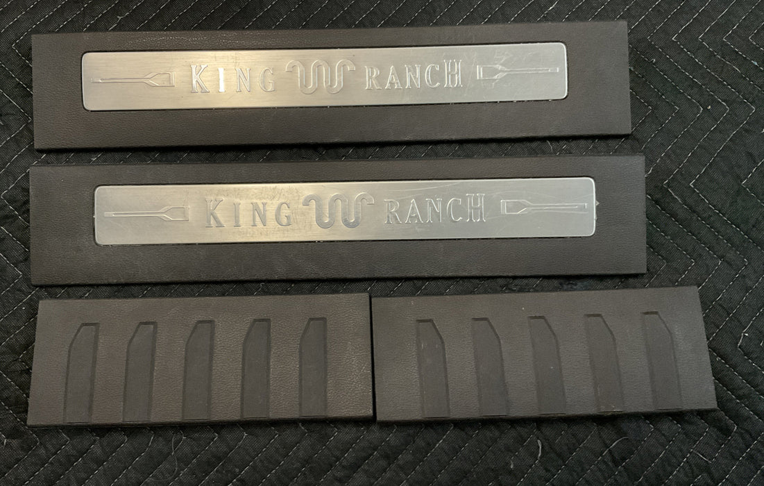 2017-2019 FORD F250 F350 F450 KING RANCH KICK SCUFF PLATE SET OEM