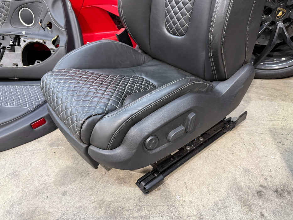 2014 AUDI R8 PLUS FRONT DIAMOND STITCHED SEATS W/ DOOR PANELS OEM 23K MILES