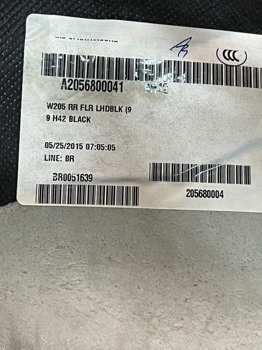 2015 MERCEDES-BENZ C63S AMG REAR FLOOR CARPET COVER A2056800041 A 205 680 00 41