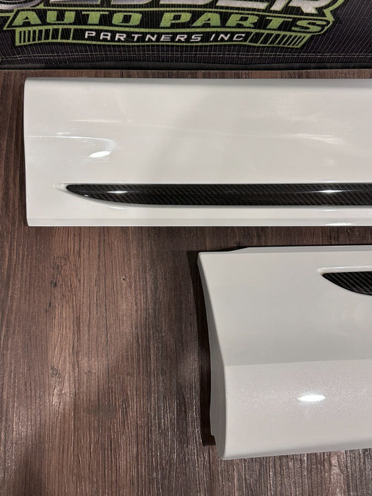 2020 2024 AUDI RS Q8 FRONT REAR LOWER DOOR MOLDING W/ CARBON FIBER TRIM OEM