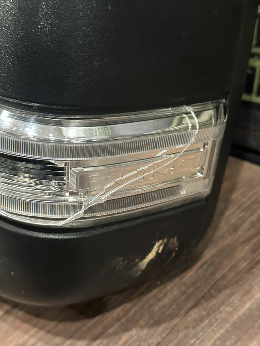 2023-2026 FORD F250 F350 F450 LEFT TOW MIRROR W CAMERA OEM BLK (UM) *FLAWS 6-10*