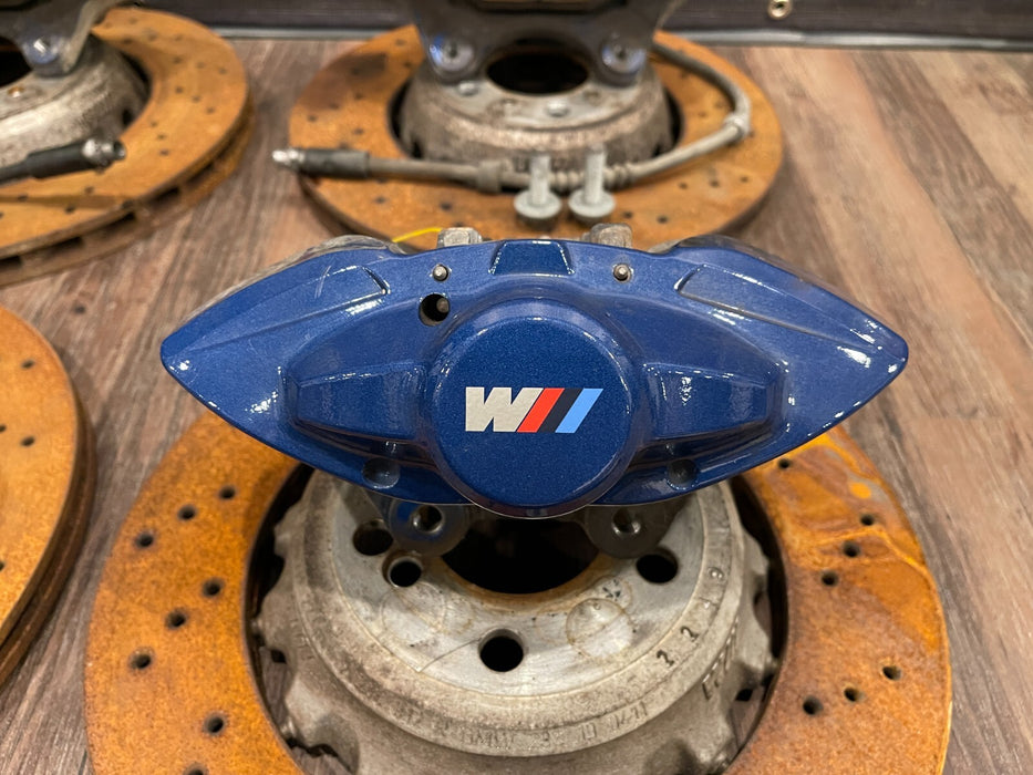 2020 BMW M4 F82 FRONT REAR  BLUE BREMBO BRAKE CALIPERS & ROTORS (448) OEM *READ