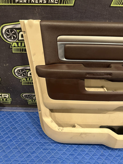 2015 DODGE RAM 2500 SLT FRONT LEFT BROWN DOOR PANEL OEM *HEAT FLAWS 3-5*
