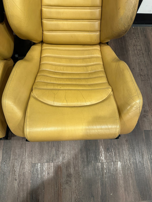 FERRARI 360 FRONT LEFT RIGHT BEIGE TAN SEATS OEM *NORMAL WEAR 6-8,10-12*