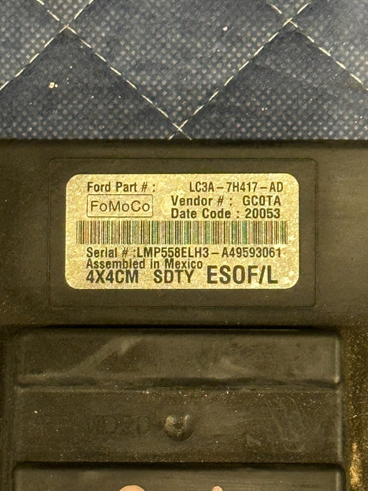 2020 FORD F250 F350 F450 XLT SD TRANSFER CASE CONTROL MODULE OEM LC3A 7H417 AD