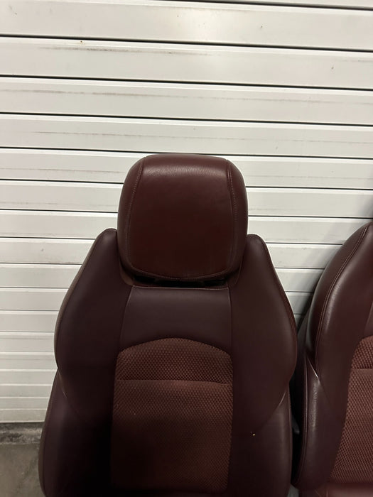 2010 NISSAN 370Z CONVERTIBLE FRONT LEFT DRIVER RIGHT PASSENGER SEATS BURGUNDY