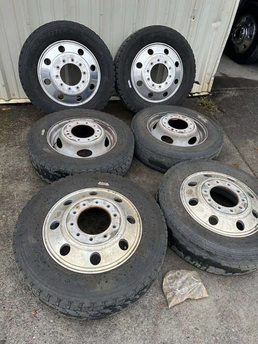 FORD F450 F550 RAM 4500 5500 19.5" ALCOA WHEELS RIMS TIRES SET OEM