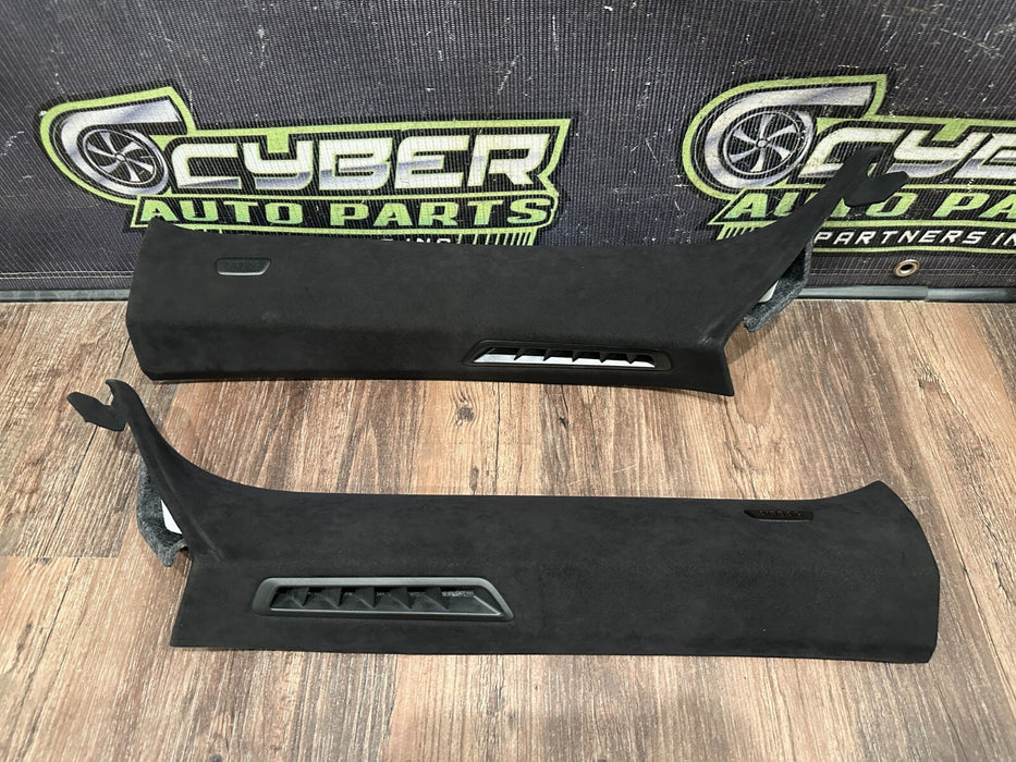 2020 BMW M8 COMP F93 FRONT LEFT & RIGHT ALCANTARA A PILLAR TRIM SET OEM
