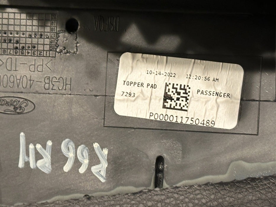 2021-2022 FORD F250 F350 PLATINUM DASH RIGHT TOPPER PAD W/ BROWN STITCHING OEM