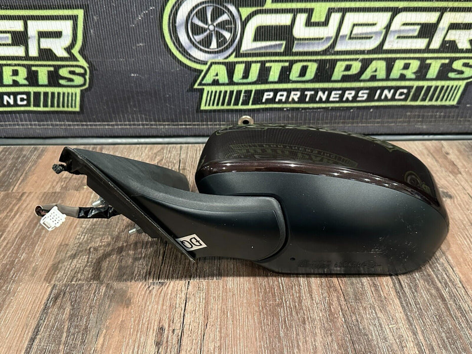 2010 NISSAN 370Z DRIVER LEFT DOOR MIRROR BLACK CHEERY (NAG) OEM