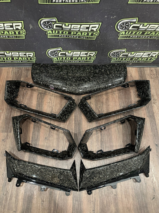 2012 LAMBORGHINI AVENTADOR FORGED CARBON FIBER OVERLAY (WRAP) TRIM SET OEM
