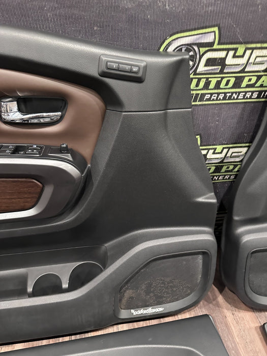 2017 NISSAN TITAN XD RESERVE FRONT REAR BROWN DOOR PANEL SET OEM *FLAWS #10