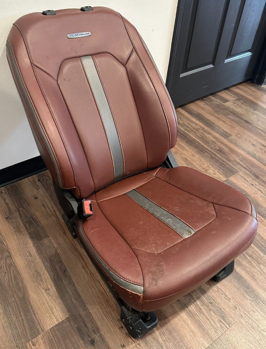 2017-2019 FORD F250 F350 F450 DARK MARSALA RED LEATHER DRIVER SEAT OEM *READ*