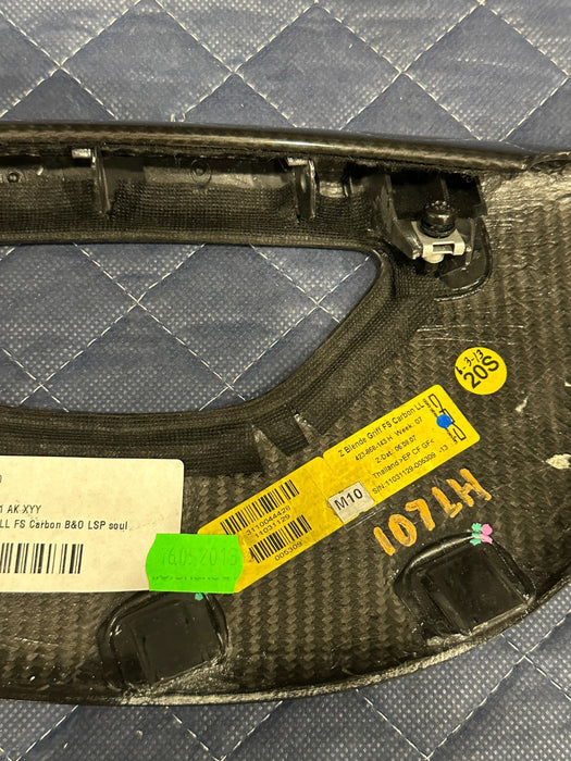 2012 AUDI R8 LEFT DRIVER DOOR CARBON FIBER TRIM PANEL OEM 423 868 091