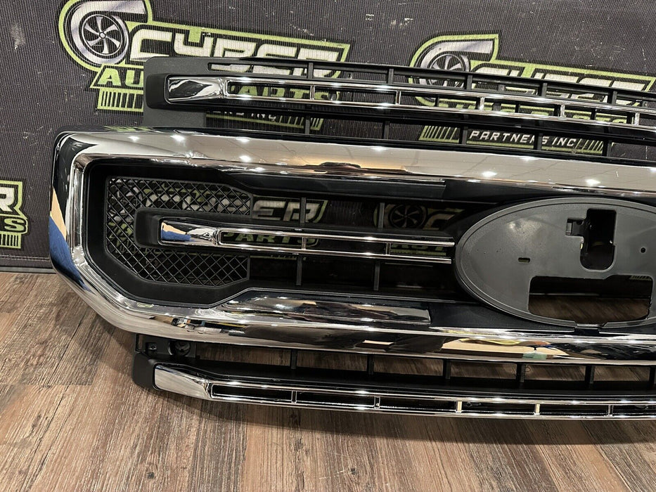 2020 2021 2022 FORD F250 F350 PLATINUM CHROME GRILLE GRILL OEM ~BROKEN TAB~