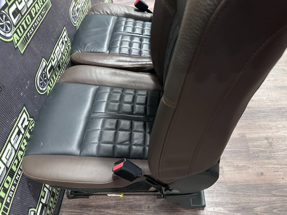 2017 NISSAN TITAN XD RESERVE FRONT LEFT RIGHT BROWN/BLACK SEATS OEM