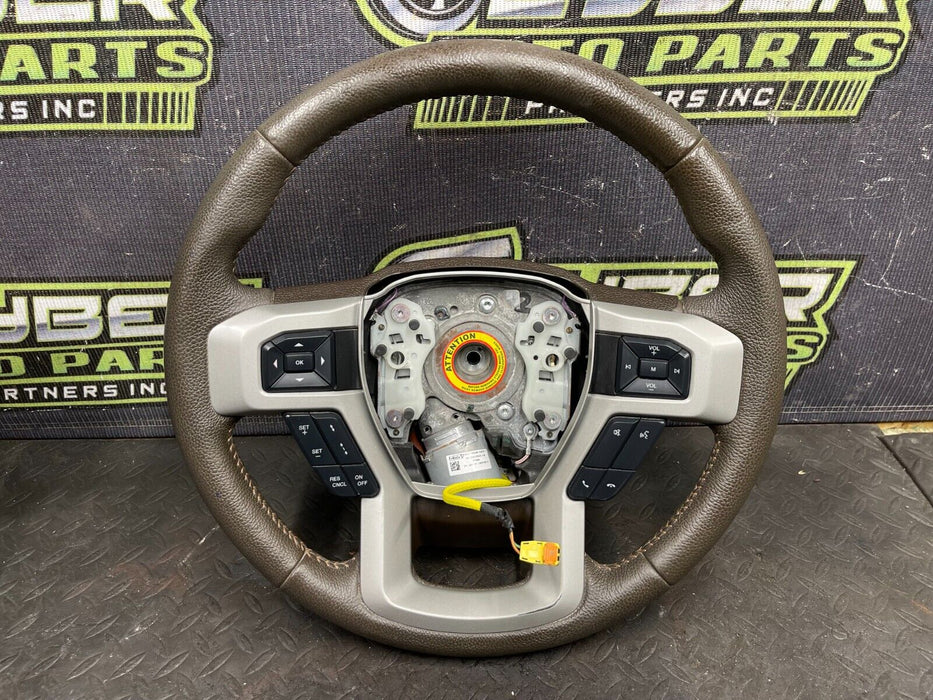 2019 FORD F250 KING RANCH STEERING WHEEL ASSEMBLY OEM *DAMAGE* 2017 2018