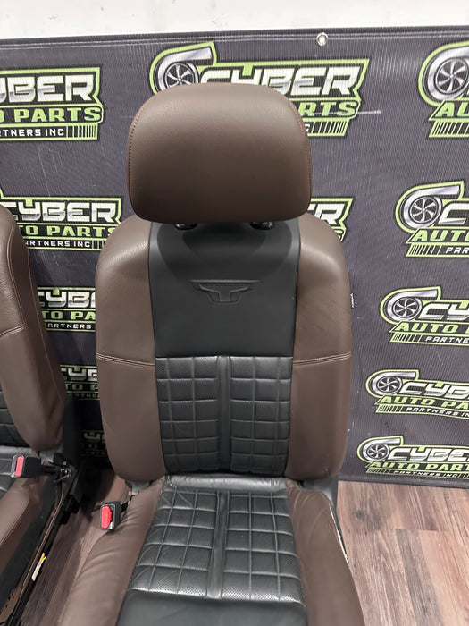2017 NISSAN TITAN XD RESERVE FRONT LEFT RIGHT BROWN/BLACK SEATS OEM