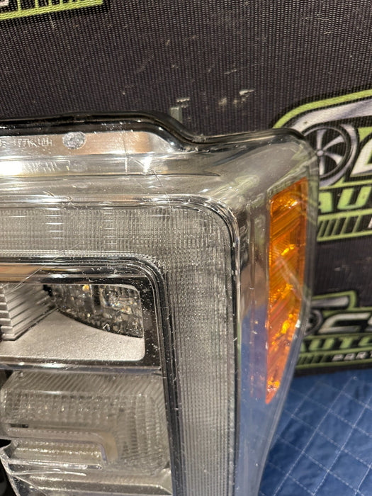 2017-2019 FORD F250 F350 F450 DRIVER LEFT LED HEADLIGHT OEM ~DAMAGE CRACKED~