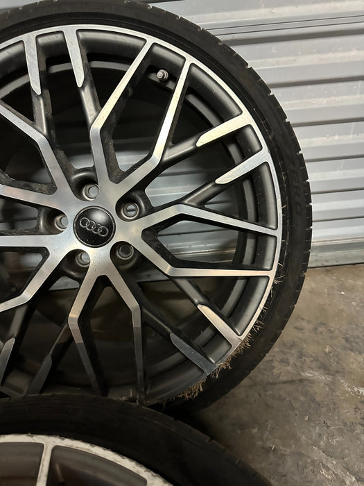 2017 2018 AUDI R8 20X8.5 5X112 20X11 FRONT REAR RIMS WHEELS SET ~CURBRASH~
