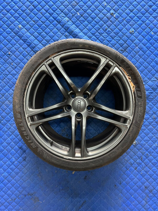 2012 AUDI R8 ORIGINAL 19'' (19x11) DARK GRAY WHEEL RIM 5x112 OEM *CURB RASH/READ