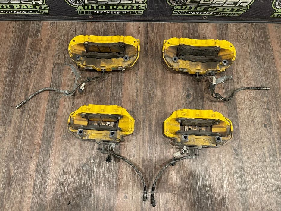 2014 PORSCHE 911 TURBO S 991 FACTORY PCCB CARBON CERAMIC BRAKE CALIPERS SET OEM