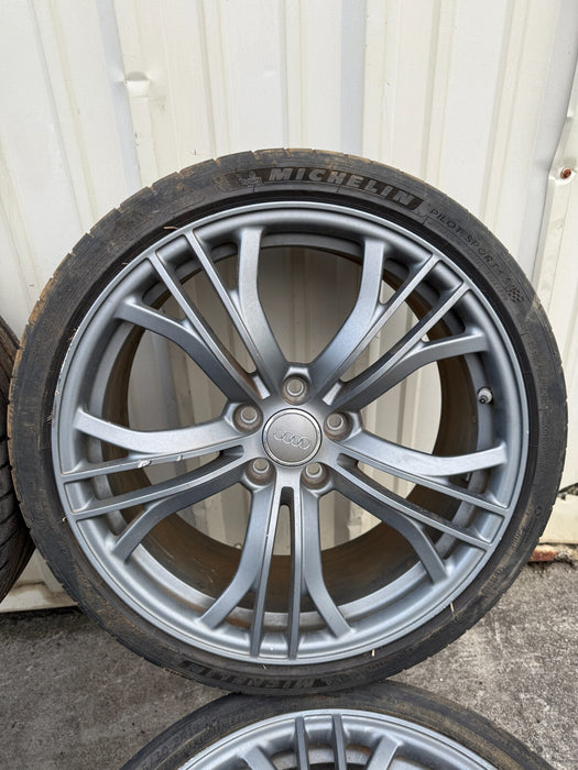 2014 AUDI R8 V10 PLUS OEM FACTORY WHEELS RIMS TIRES 8.5X19 11X19 420601025AS