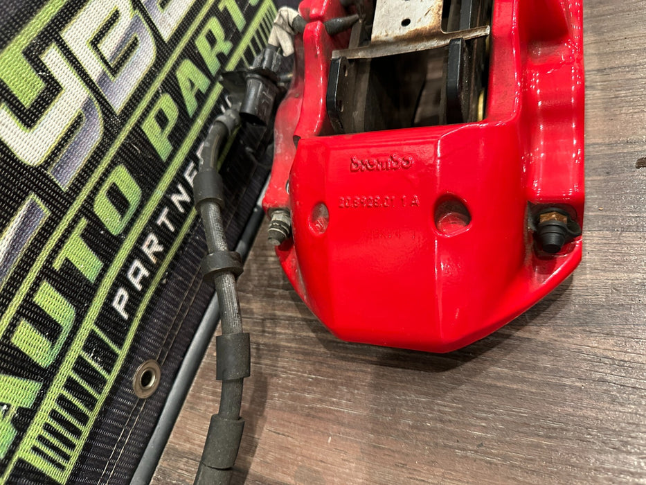 2021 AUDI R8 FRONT LEFT DRIVER RED CARBON CERAMIC BRAKE CALIPER OEM